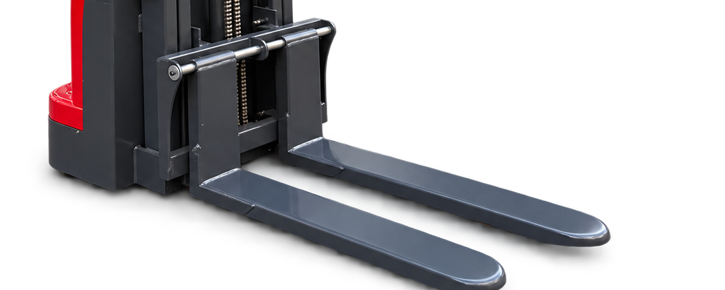 HT-CDD10 pallet stacker forks and support-leg arrangement