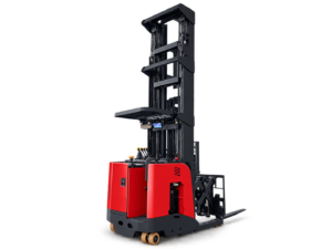 Carrello retrattile a doppia profondità in piedi Huateng CQDJ-S, vista a tre quarti del posto guida / pantografo