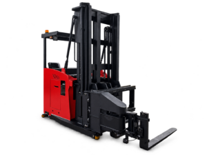 Huateng CSD-H Series sit-down turret truck, three-quarter mast / turret-carriage view.