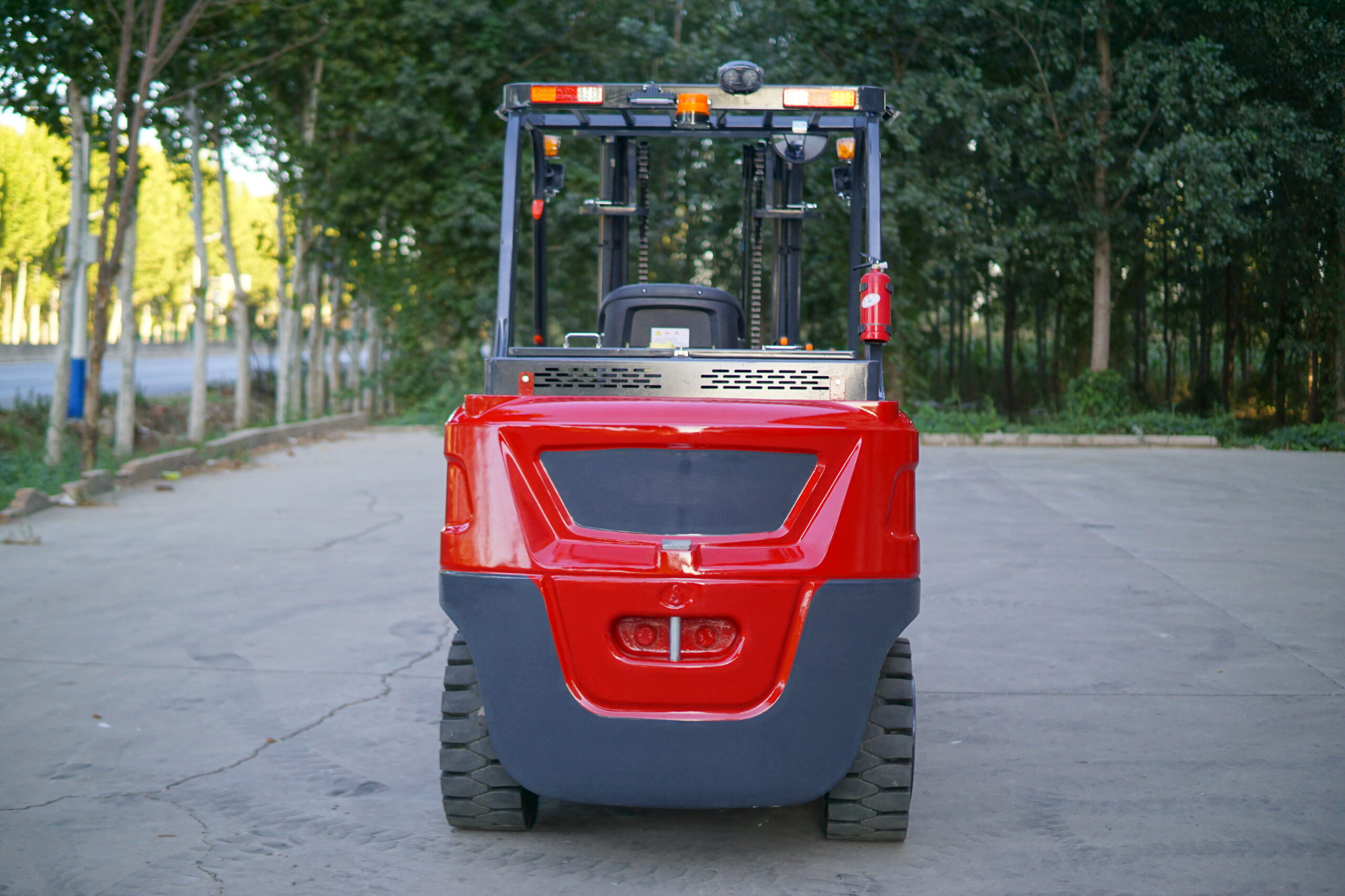 Chariot électrique de 5 tonnes, vue arrière — exemple de configuration