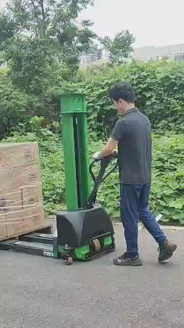 Full-electric self-loading stacker with palletized cartons during an actual demonstration